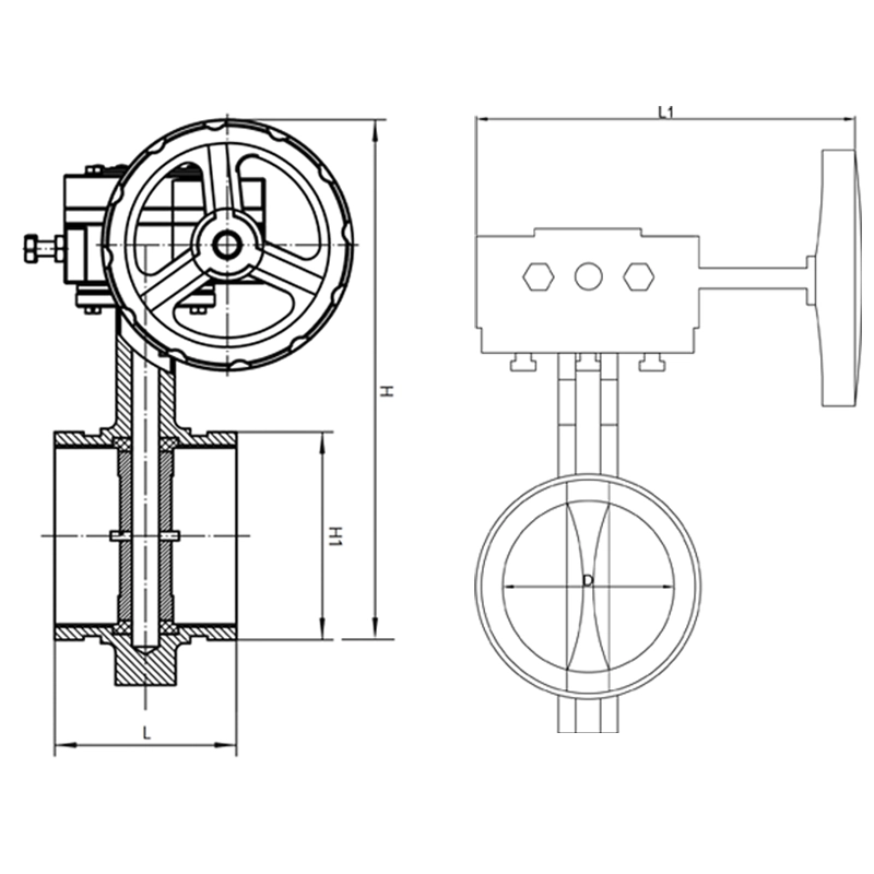 D381X-16Q Grooved Turbine Butterfly Valve