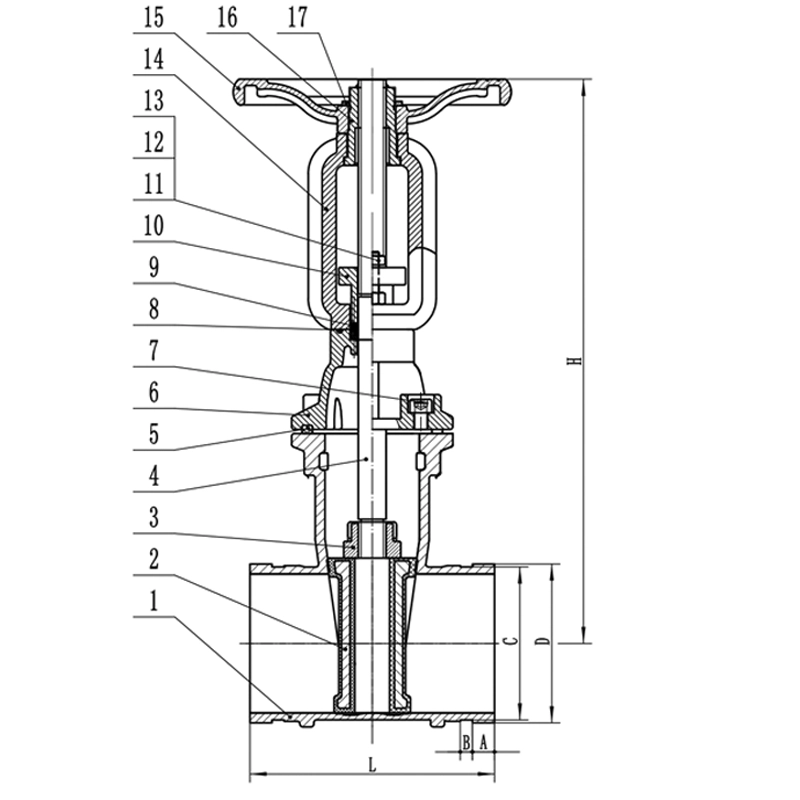 Z81T-16Q OS&Y Grooved type Hard seal seated gate valve