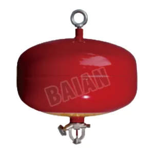 Suspended dry powder fire extinguishing device