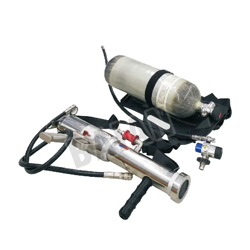Combined pulse air pressure spray monitor fire extinguishing system