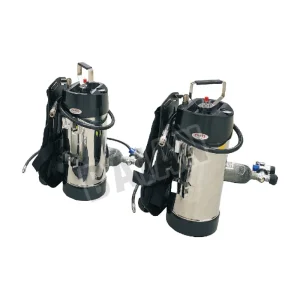 Combined pulse air pressure spray monitor fire extinguishing system