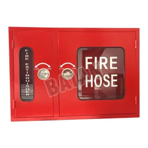 Double door with glass fire cabinet